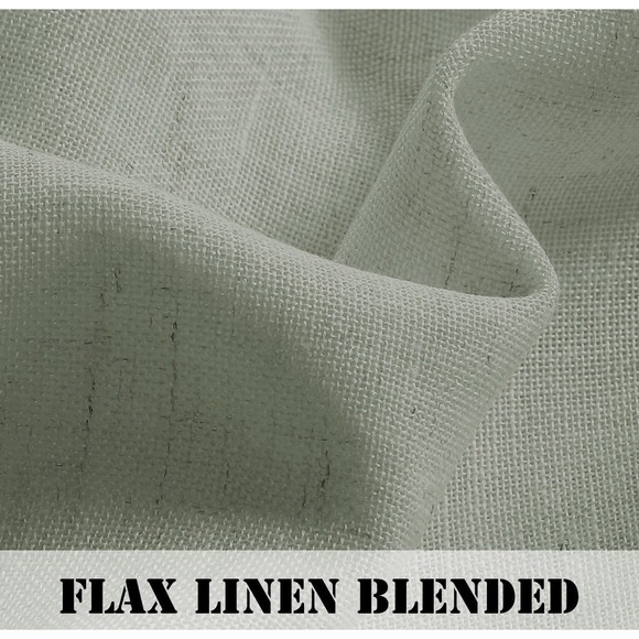 H Versailtex Natural Linen Curtains Semi Sheer Curtain Light Filtering 52x108 - Picture 3 of 6